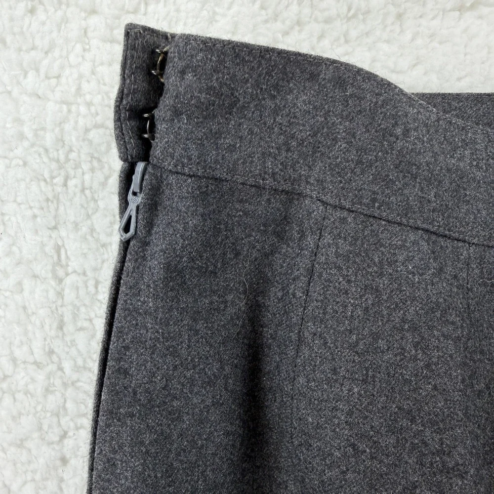 Hermes Skirt Womens 44 Gray Wool High Waist Belted‎ Pencil France Paris Designer